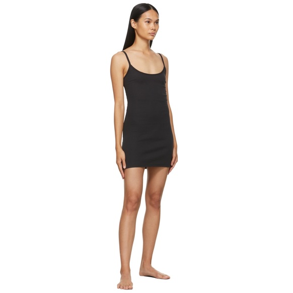SKIMS Dresses & Skirts - SKIMS Black Cotton Rib Slip Dress size xs